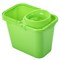 Ведро 9,5 л для уборки КОМПЛЕКТ с ОТЖИМОМ (сетчатый) пластик, для веревочных и ленточных МОПов, IDEA, М 2421 - фото 13555685