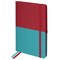Блокнот А5 (148х218 мм), BRAUBERG "DUO", под кожу с резинкой 80 л., клетка, красный/бирюзовый, 113431 - фото 13641816
