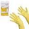 Перчатки МНОГОРАЗОВЫЕ резиновые VILEDA "Контракт", хлопчатобумажное напыление, размер 9,5-10, XL (очень большой), желтые, вес 66 г, 174327 - фото 13644776