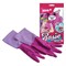 Перчатки МНОГОРАЗОВЫЕ резиновые YORK "Роза", хлопчатобумажное напыление, ПРОЧНЫЕ, размер 8-9, L (большой), розовые, вес 75 г, 92680 - фото 13645194