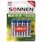 Батарейки КОМПЛЕКТ 4 шт., SONNEN Super Alkaline, АА (LR6,15А), алкалиновые, пальчиковые, блистер, 451094 - фото 13747172