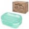 Ланч-бокс контейнер, 3 секции, 8 отделений, 1,9 л, ложка, вилка, нож, 10х21х14 см, мятный, JOYLUX (ДЖОЙЛЮКС), 609350 - фото 15027551