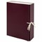 Короб архивный (240х330 мм), 80 мм, 2 завязки, бумвинил, до 700 листов, бордовый, STAFF, 126900 - фото 15054586