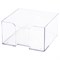 Подставка для бумажного блока BRAUBERG CLASSIC пластиковая, 90х90х50 мм, прозрачная, 238091 - фото 15055747