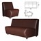 Диван мягкий трехместный "Клауд", "V-600", 1540х750х780 мм, без подлокотников, экокожа, коричневый - фото 15058453
