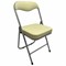Стул складной для дома и офиса РС04К комфорт, серебристый каркас, кожзам бежевый - фото 15058775