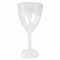Бокал одноразовый 250 мл для вина пластиковый, прозрачная высокая ножка, ВЗЛП, 1013 - фото 15059672