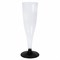 Бокал одноразовый 150 мл для шампанского "Флюте" пластиковый, черная низкая ножка, ВЗЛП, 1009П/Ч - фото 15059676