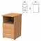 Тумба приставная "Бюджет", 400х600х740 мм, 3 ящика, полка, груша ароза, 402657-336 - фото 15060328