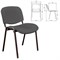 Стул для персонала и посетителей "ИЗО", черный каркас, кожзаменитель серый, Z-71 - фото 15270974