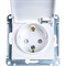 Розетка Systeme Electric Белый с заземлением со шторками с крышкой, 16А, IP20 - фото 16100688