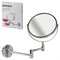 Зеркало настенное BRABIX, диаметр 17 см, двухстороннее, с увеличением, нержавеющая сталь, выдвижное (петли), 604952 - фото 16416592