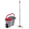 Швабра с отжимом и ведром 14л/7л, центрифуга отжим педалью, 2 круглые насадки, крепление кольцо, серо-красный, LAIMA, 603622 - фото 16424847