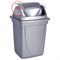 Корзина для бумаг, 12 л, цельная, с вращающейся крышкой, металлик, КР92 - фото 16563245