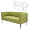 Диван мягкий трехместный "Норд", "V-700", 1560х720х730 мм, c подлокотниками, экокожа, светло-зеленый - фото 16566547