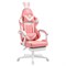 Кресло компьютерное DEFENDER "Irifi", 2 подушки, подставка для ног, экокожа, розовое/белое, 64042 - фото 16566802