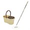 Швабра с отжимом и ведром 7л/5л, отжим центрифуга / рукоятка, 2 круглые насадки, крепление кольцо, бежевый, LAIMA, 607488 - фото 16567388