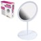 Зеркало настольное с LED-подсветкой для макияжа, диаметр 17 см, 3 режима свечения, аккумулятор 800 mAh, цвет белый, WBZ (ВБЗ), 609332 - фото 16567669