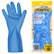 Перчатки нитриловые SCAFFA "Практик", хлопчатобумажное напыление, КЩС-1, размер 9, L (большой), синие, 00-01017722 - фото 16568990