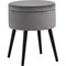 Пуф Стул Груп Клайс с ящиком для хранения, велюр серый - фото 16828116