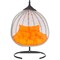 Подвесное двухместное кресло-кокон Лаура ФИДЖИ серый + каркас, подушка оранжевая FID - фото 16950135