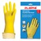 Перчатки МНОГОРАЗОВЫЕ латексные LAIMA "СТАНДАРТ", хлопчатобумажное напыление, ПЛОТНЫЕ, размер 8-9, L (большой), желтые, вес 44 г, 600270 - фото 17009683