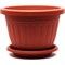 Кашпо ООО КЗНМ сильвер эко с блюдцем d 18, объём 1,9л терракот - фото 17209582