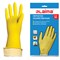 Перчатки МНОГОРАЗОВЫЕ латексные LAIMA "СТАНДАРТ", хлопчатобумажное напыление, ПЛОТНЫЕ, размер 7-8, М (средний), желтые, вес 40 г, 600353 - фото 17263012