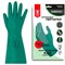 Перчатки нитриловые КЩС, ULTRA STRONG, химически устойчивые, х/б напыление, зеленые, размер 7-7,5 S (малый), RABBITEX (РАББИТЕКС), 700910 - фото 17360484