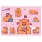 Настольное покрытие ЮНЛАНДИЯ для труда и творческих занятий, ПВХ, "Happy capybaras", 50х70 см, 274621 - фото 17419941